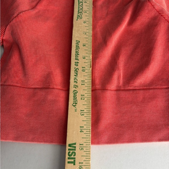 NWT OFFLINE By Aerie Big Chill Seamless Long Sleeve T-Shirt Crop‎ Top Orange. - Picture 7 of 9